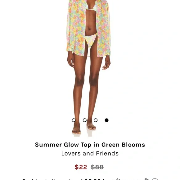 NWT Lovers + Friends Bikini TOP in Vibrant Floral Bikini - size L - Picture 4 of 4